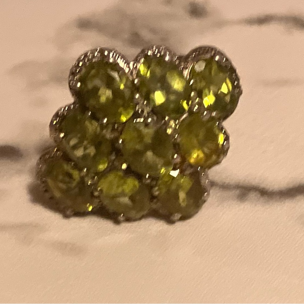 Exquisite925💚&14kGreen Peridot Ring!Size8aprox Era1890 - Picture 3 of 16
